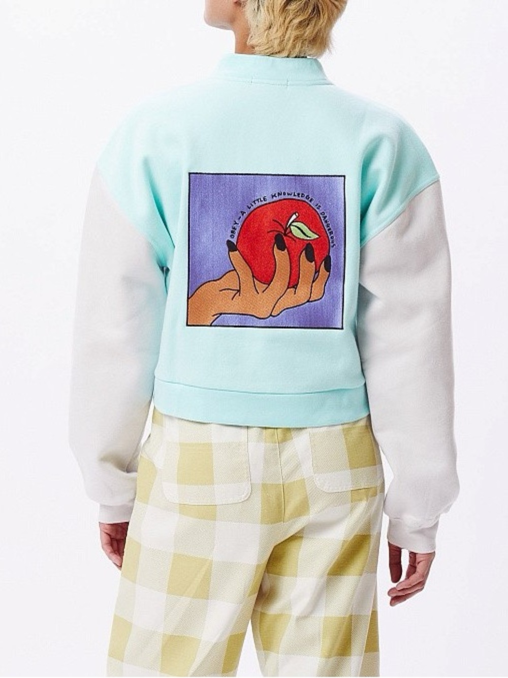 Obey Mint & White Graphic Patch Jacket - Womens